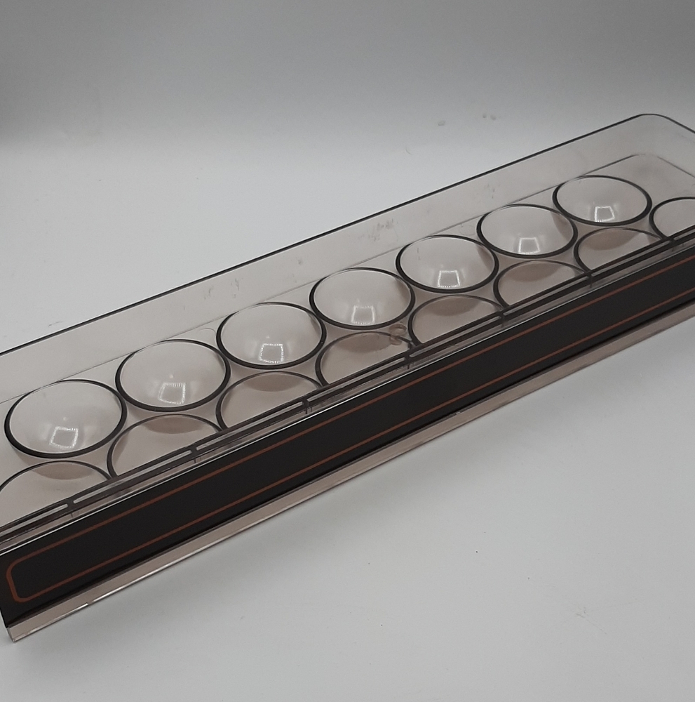 Vintage Brown Plastic Refrigerator Egg Holder Storage Tray Mid Century Modern